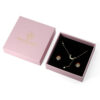 Pink Rigid Jewelry Box with Gold Foil and Velvet Insert Pink Rigid Jewelry Box with Gold Foil and Velvet Insert