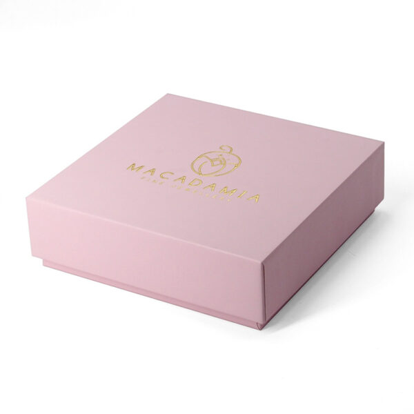 Pink Rigid Jewelry Box with Gold Foil and Velvet Insert Pink Rigid Jewelry Box with Gold Foil and Velvet Insert