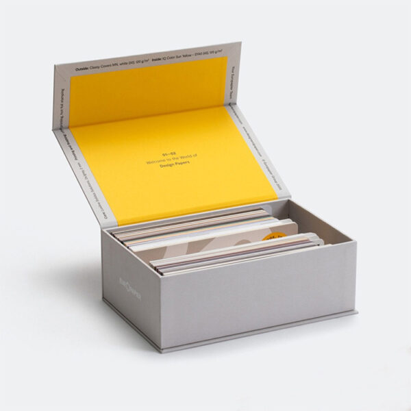 Printed Hinged-Lid Paper Sample Box for Design Swatches