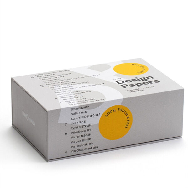 Printed Hinged-Lid Paper Sample Box for Design Swatches