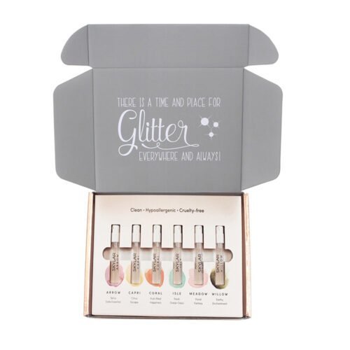 Printed Perfume Sample Mailer Box with Die-Cut Paper Insert Printed Perfume Sample Mailer Box with Die-Cut Paper Insert