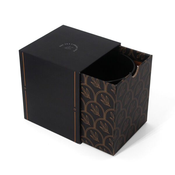 Printed Rigid Drawer Tea Gift Box for Wooden-Lid Canister