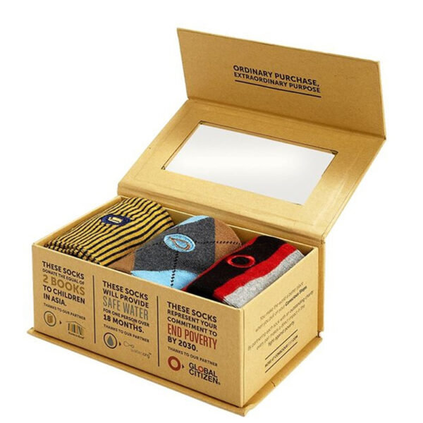 Printed Rigid Sock Gift Set Box with Hinged Lid and Insert Printed Rigid Sock Gift Set Box with Hinged Lid and Insert