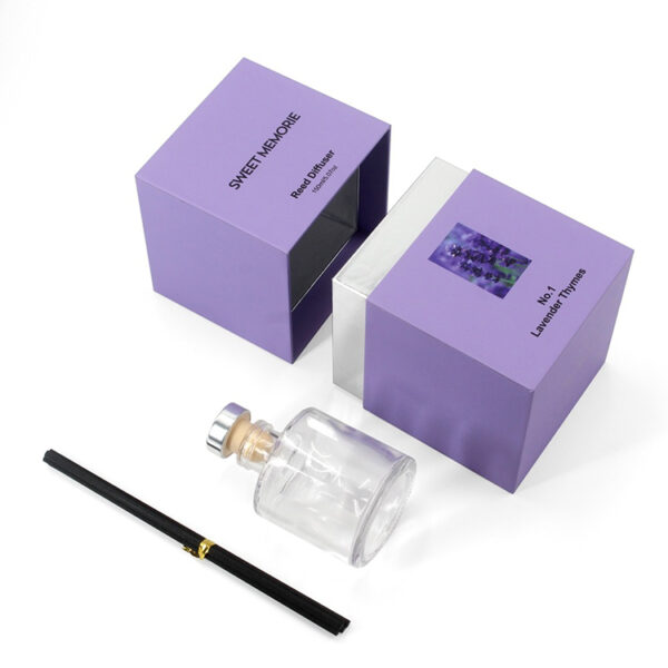 Purple Reed Diffuser Rigid Box with Silver Metallic Tray