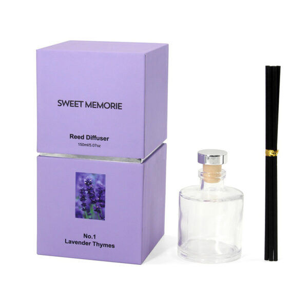 Purple Reed Diffuser Rigid Box with Silver Metallic Tray