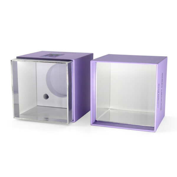 Purple Reed Diffuser Rigid Box with Silver Metallic Tray