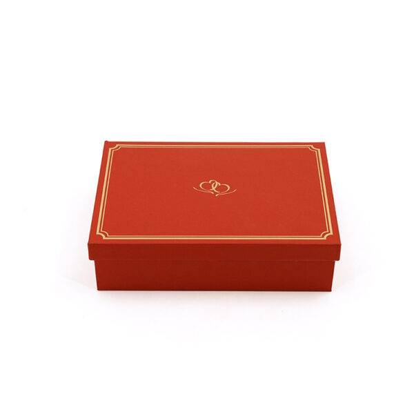 Red Rigid Hinged Presentation Box with Pop-Up Paper Display