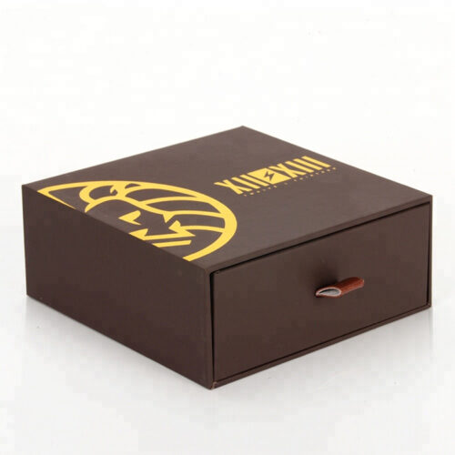 Rigid Apparel Drawer Gift Box with Leather-Style Pull Tab