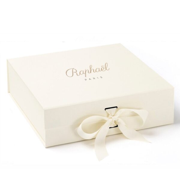 Rigid Baby Apparel Presentation Box with Ribbon Closure Rigid Baby Apparel Presentation Box with Ribbon Closure