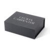 Rigid Black Magnetic Apparel Gift Box with Silver Foil Logo