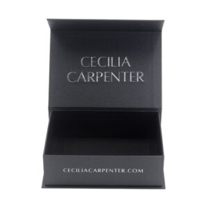 Rigid Black Magnetic Apparel Gift Box with Silver Foil Logo