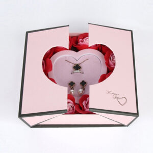 Caja rígida de regalo para joyas «Rose» de doble puerta con separador de exposición