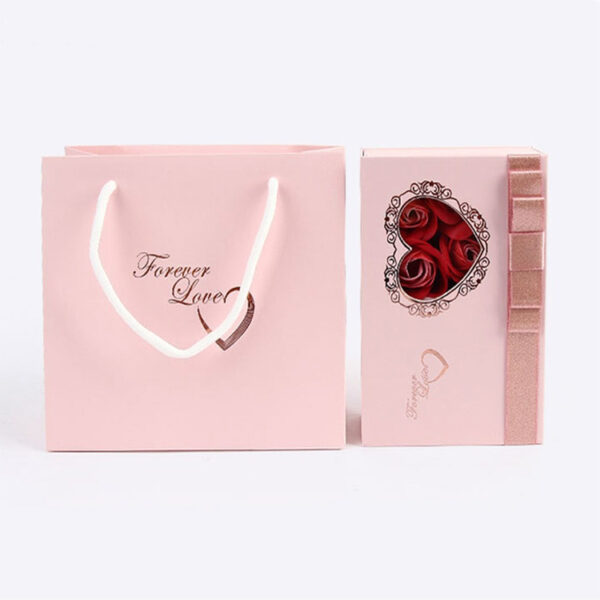 Rigid Double-Door Rose Jewelry Gift Box with Display Insert Rigid Double-Door Rose Jewelry Gift Box with Display Insert