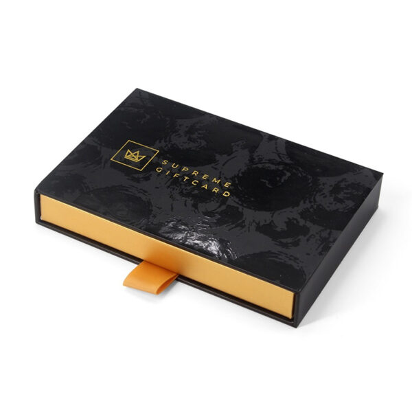 Rigid Drawer Gift Card Presentation Box with Ribbon Pull