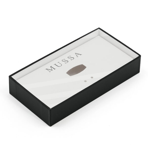 Rigid Fashion Accessory Box with Clear Plastic Display Lid