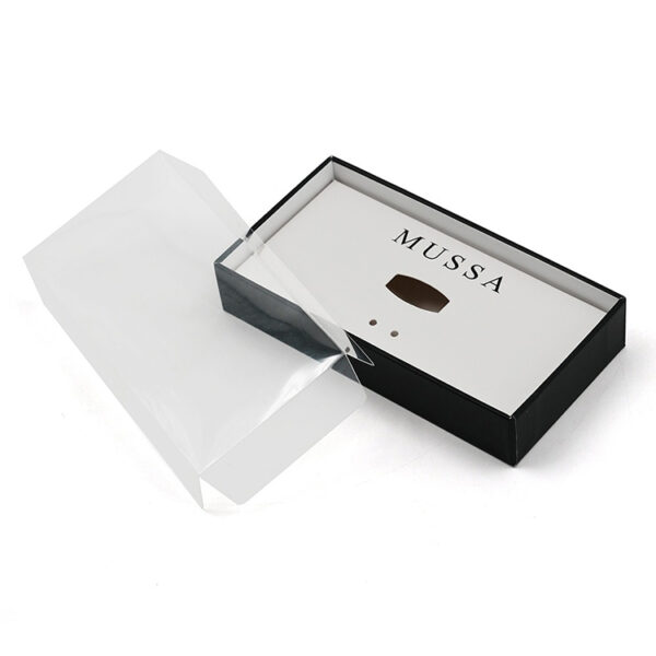 Rigid Fashion Accessory Box with Clear Plastic Display Lid