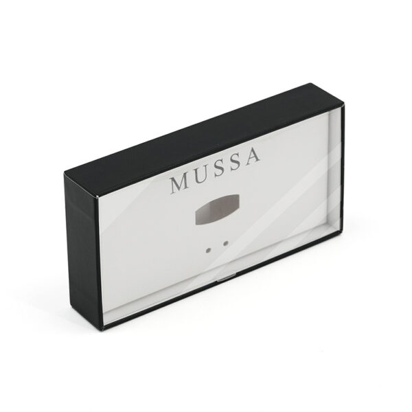 Rigid Fashion Accessory Box with Clear Plastic Display Lid