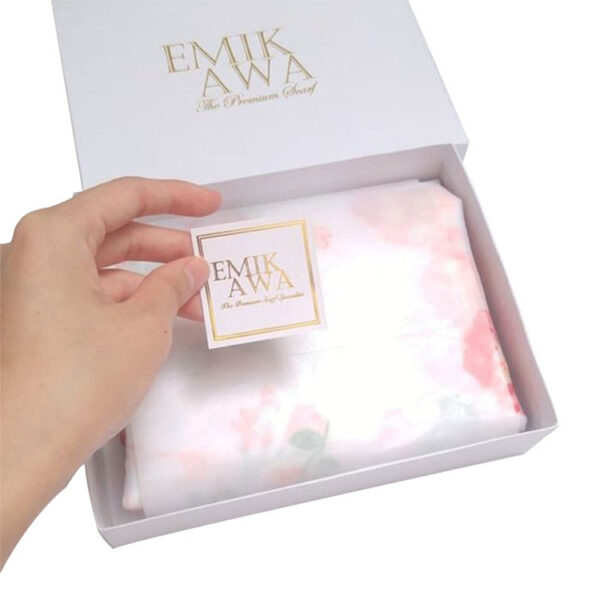 Rigid Hinged-Lid Hijab Gift Box with Foil Logo Branding