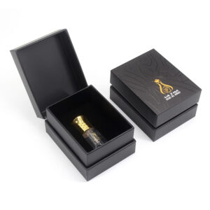 Rigid Hinged Perfume Oil Gift Box with Black Foam Insert