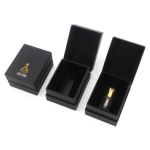 Rigid Hinged Perfume Oil Gift Box with Black Foam Insert