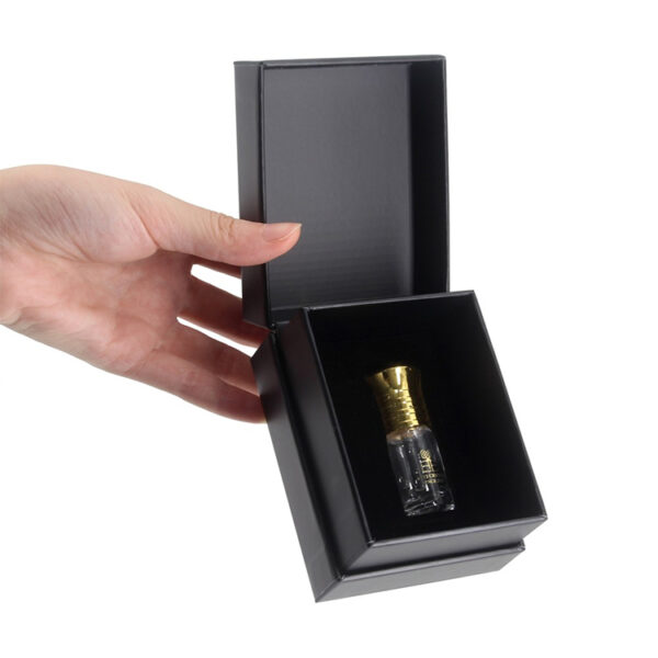 Rigid Hinged Perfume Oil Gift Box with Black Foam Insert