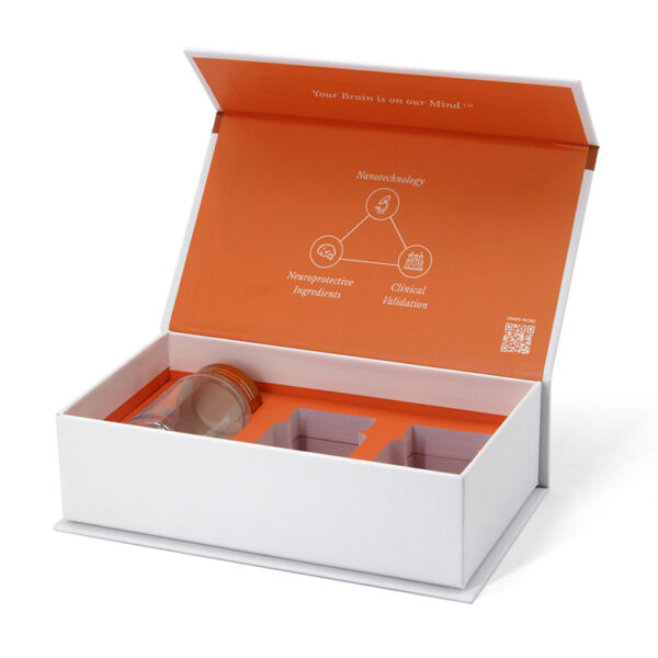 Rigid Hinged Supplement Gift Box with Custom Printed Insert Rigid Hinged Supplement Gift Box with Custom Printed Insert