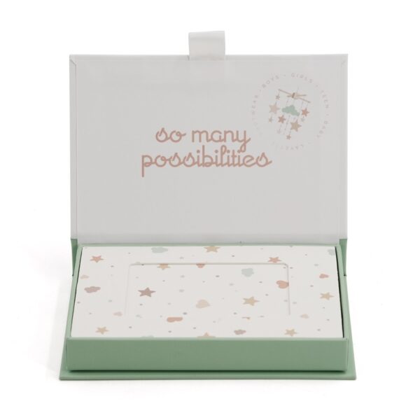 Rigid Magnetic Baby Gift Box with Printed Insert and Ribbon