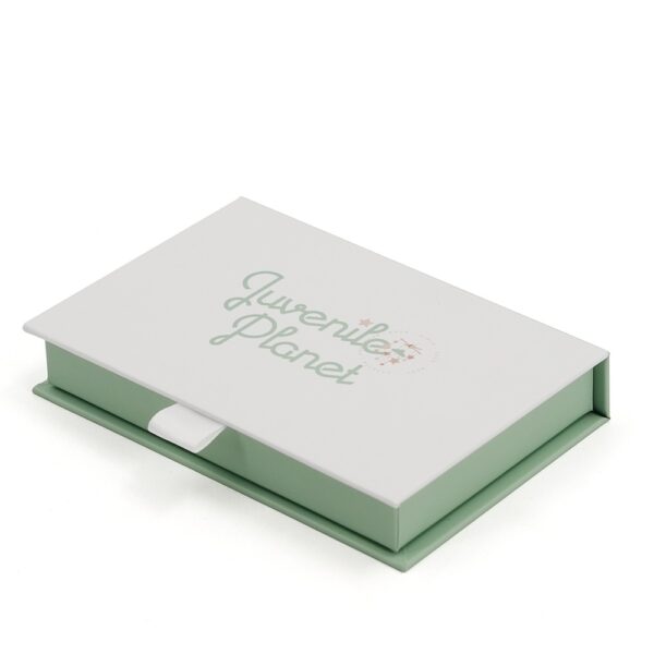Rigid Magnetic Baby Gift Box with Printed Insert and Ribbon