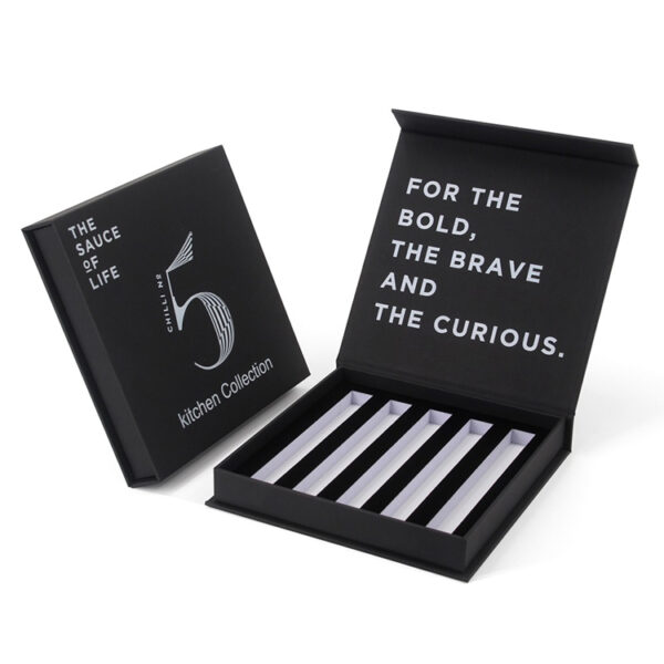 Rigid Magnetic Hot Sauce Gift Box with Custom Insert Tray