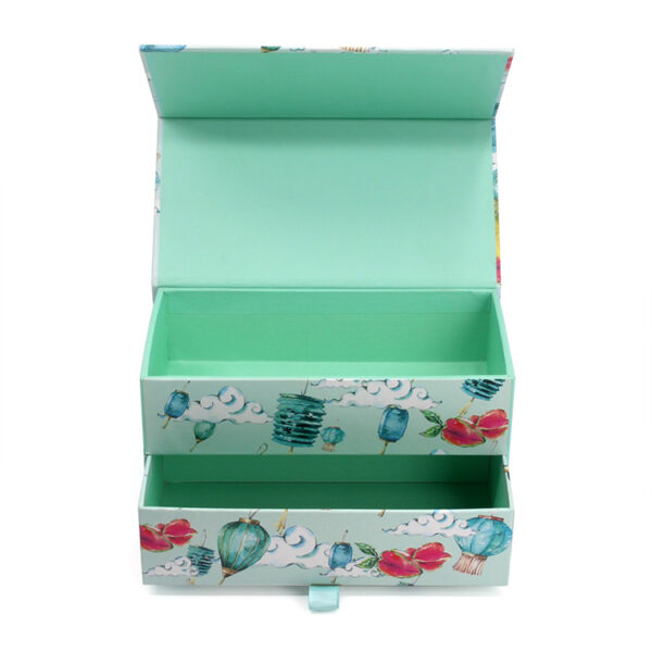 Rigid Mooncake Gift Box with Hinged Lid and Pull Drawer Rigid Mooncake Gift Box with Hinged Lid and Pull Drawer