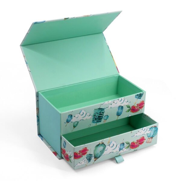 Rigid Mooncake Gift Box with Hinged Lid and Pull Drawer Rigid Mooncake Gift Box with Hinged Lid and Pull Drawer