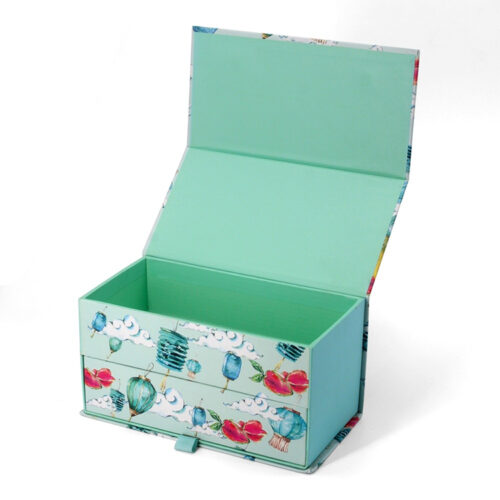 Rigid Mooncake Gift Box with Hinged Lid and Pull Drawer