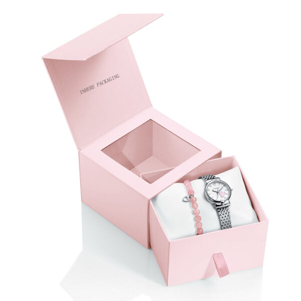 Rigid Watch Presentation Box with Drawer and Custom Insert