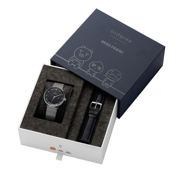Rigid Watch Presentation Box with Drawer and Custom Insert