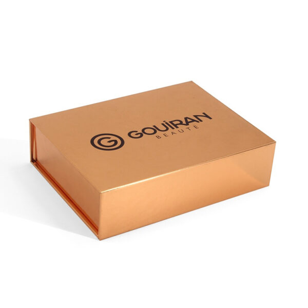 Rose Gold Collapsible Cosmetic Gift Box with Printed Logo