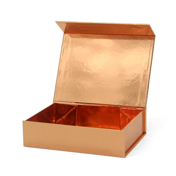 Rose Gold Collapsible Cosmetic Gift Box with Printed Logo