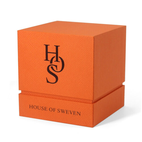 Textured Orange Rigid Candle Gift Box with Fitted Insert Textured Orange Rigid Candle Gift Box with Fitted Insert