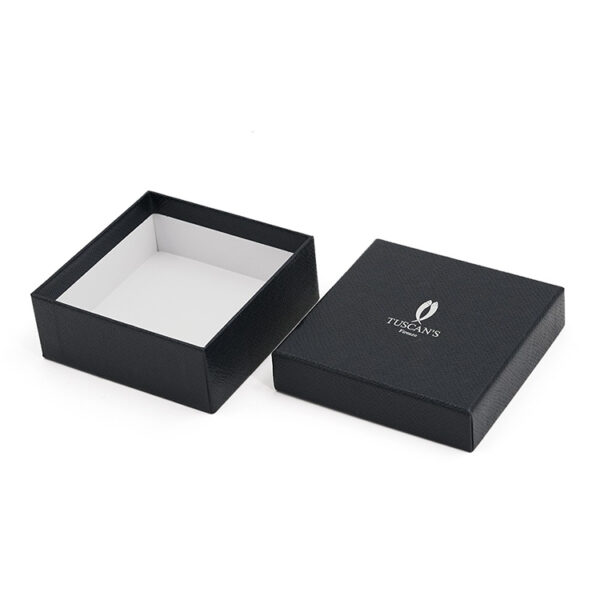 Textured Rigid Leather Accessory Gift Box with Foil Logo
