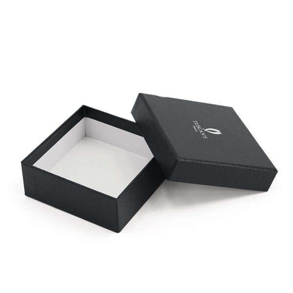 Textured Rigid Leather Accessory Gift Box with Foil Logo