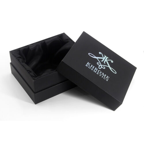 Two-Piece Cosmetic Rigid Gift Box with Satin Fabric Insert Two-Piece Cosmetic Rigid Gift Box with Satin Fabric Insert