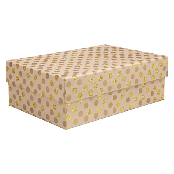Two-Piece Window Candy Gift Box with Metallic Gold Print