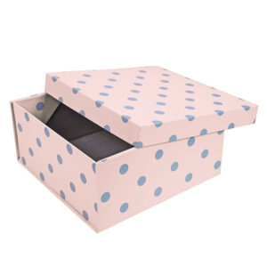 Two-Piece Window Candy Gift Box with Metallic Gold Print