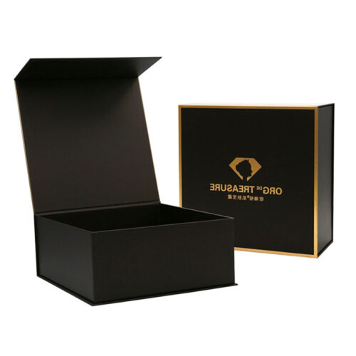 Black Foil Stamped Magnetic Rigid Presentation Gift Box