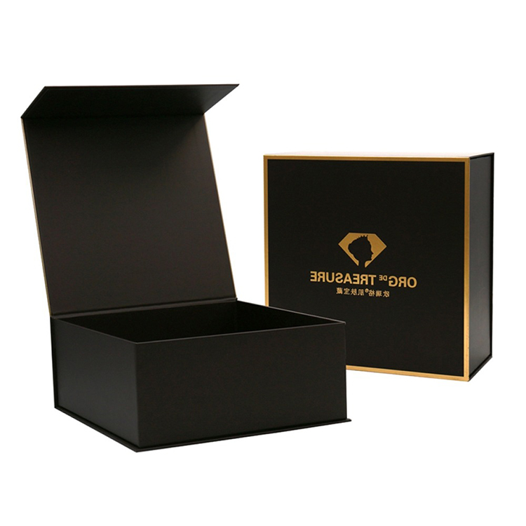 Black Foil Stamped Magnetic Rigid Presentation Gift Box