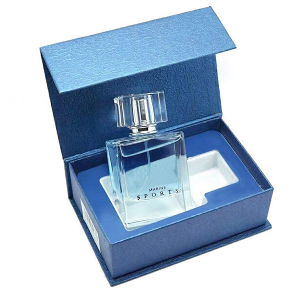 Blue Textured Magnetic Perfume Box with Molded Foam Insert Blue Textured Magnetic Perfume Box with Molded Foam Insert