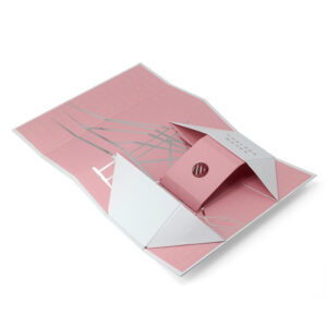 Collapsible Rosé Wine Gift Box with Silver Foil Artwork