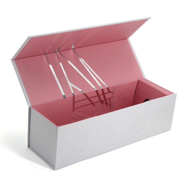 Collapsible Rosé Wine Gift Box with Silver Foil Artwork Collapsible Rosé Wine Gift Box with Silver Foil Artwork