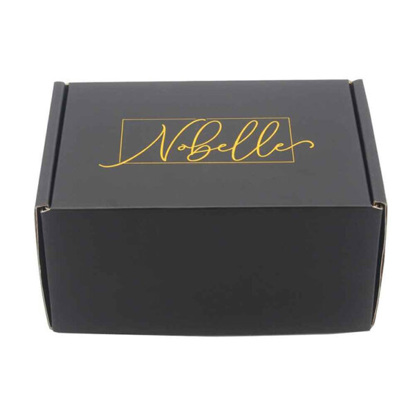 Custom Black Cosmetic Mailer Box with Gold Foil Logo