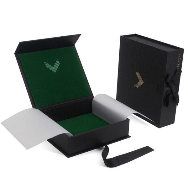 Foil Logo Ribbon Closure Phone Accessory Rigid Gift Box