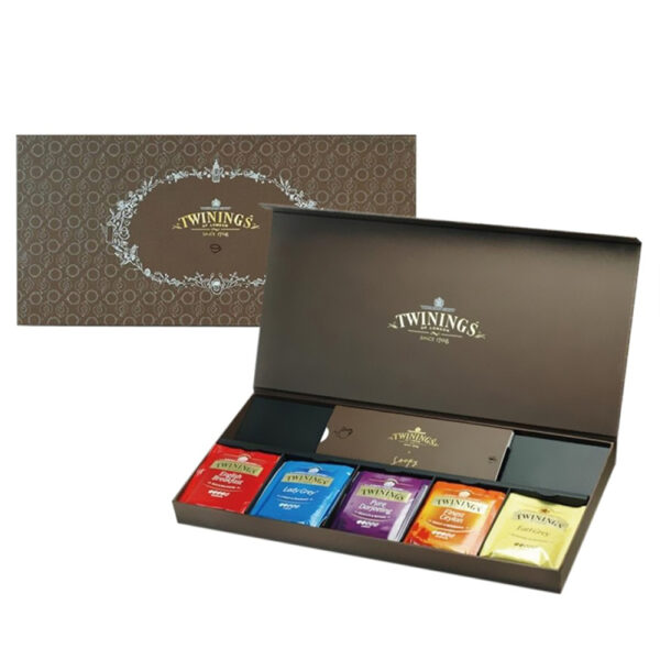 Foil Printed Rigid Tea Gift Box with Compartment Insert Foil Printed Rigid Tea Gift Box with Compartment Insert